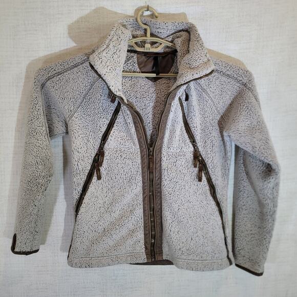 Kuhl Flight Jacket Womens SmallSherpa Fleece Full Zip Pockets Thumb Holes Cozy - Picture 1 of 14